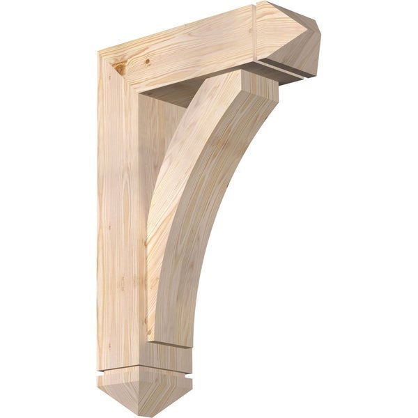 Thorton Arts and Crafts Smooth Bracket w/ Offset Brace, Douglas Fir, 7 1/2